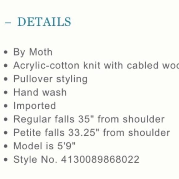 Anthropologie Moth Wool Textured Knit Long Sleeve Sweater Dress Size Medium Twee - Picture 3 of 8